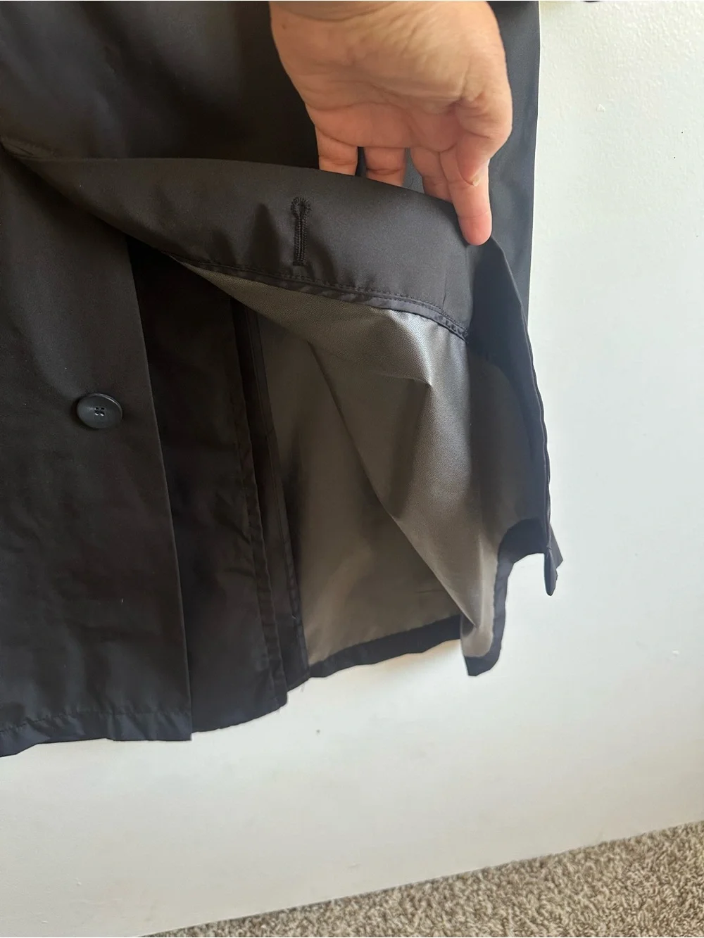ZARA Black Double-Breasted Trench Coat
